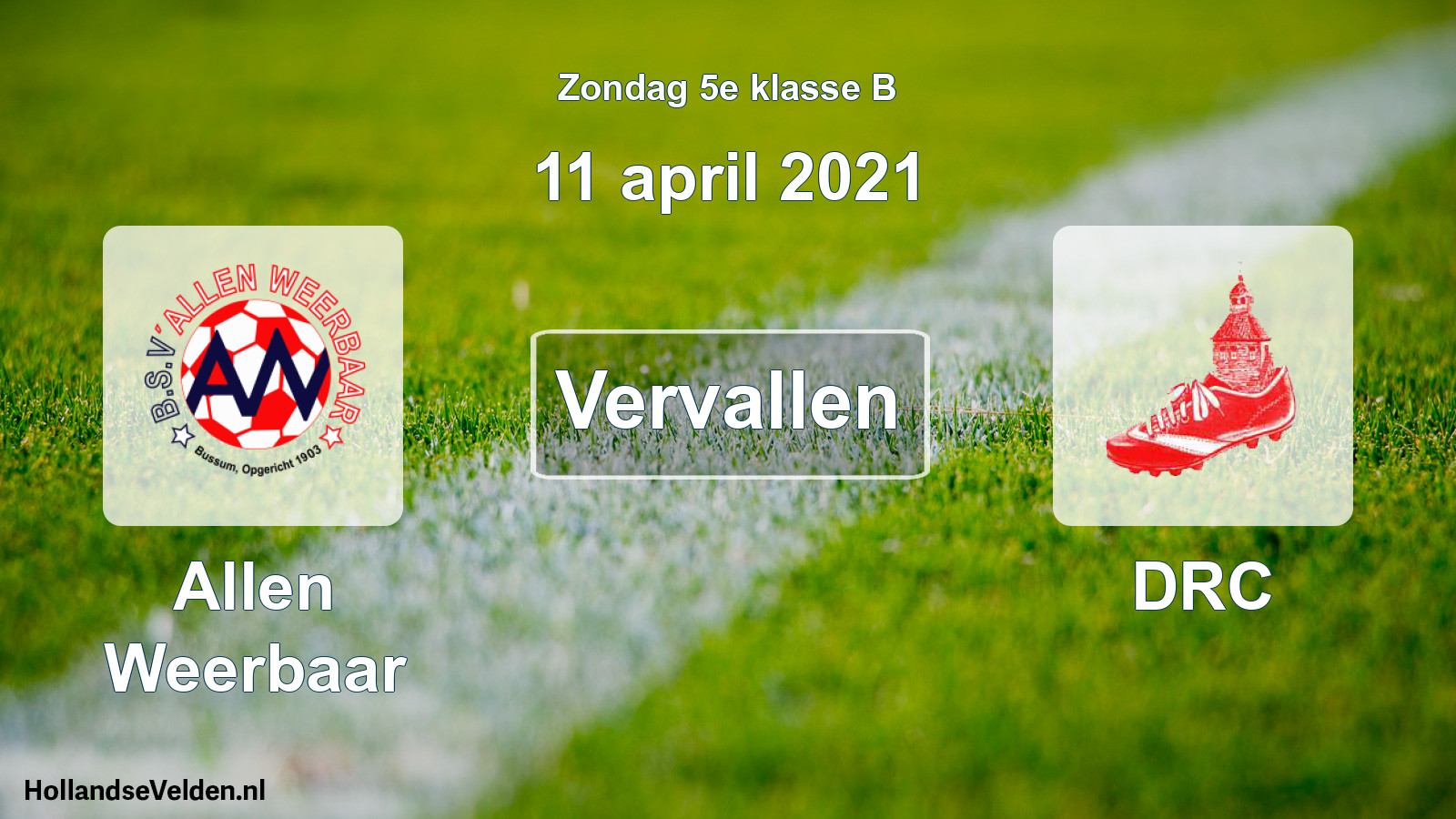 Scheduled Match: Allen Weerbaar - DRC (11 April 2021)