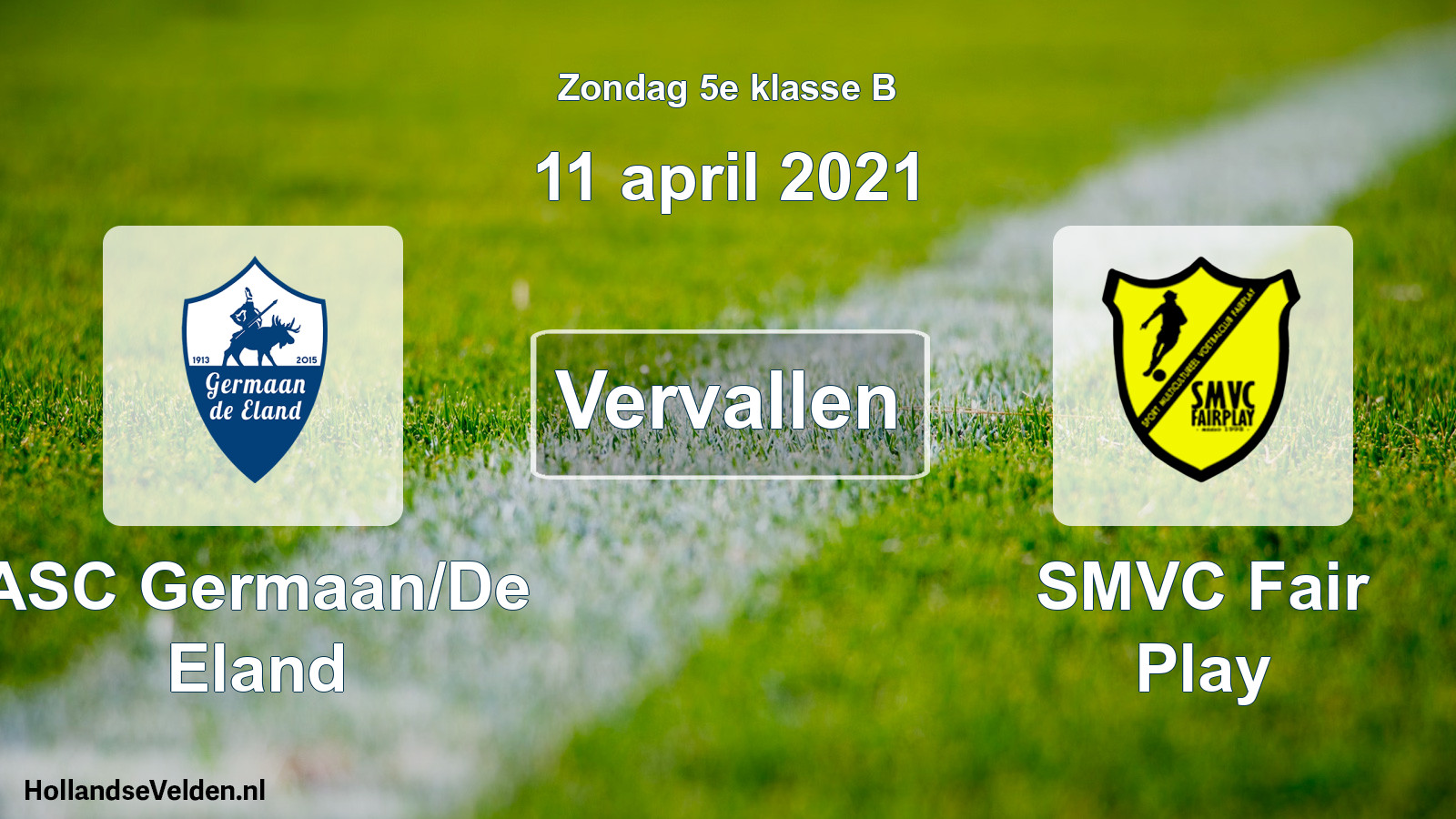 Scheduled Match: ASC Germaan/De Eland - SMVC Fair Play (11 April 2021)