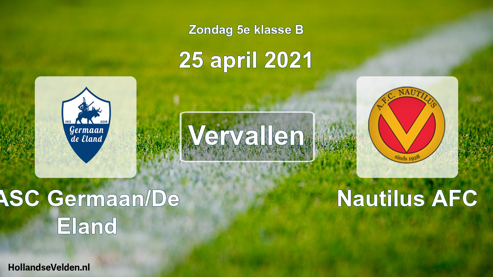 Scheduled Match: ASC Germaan/De Eland - Nautilus AFC (25 April 2021)
