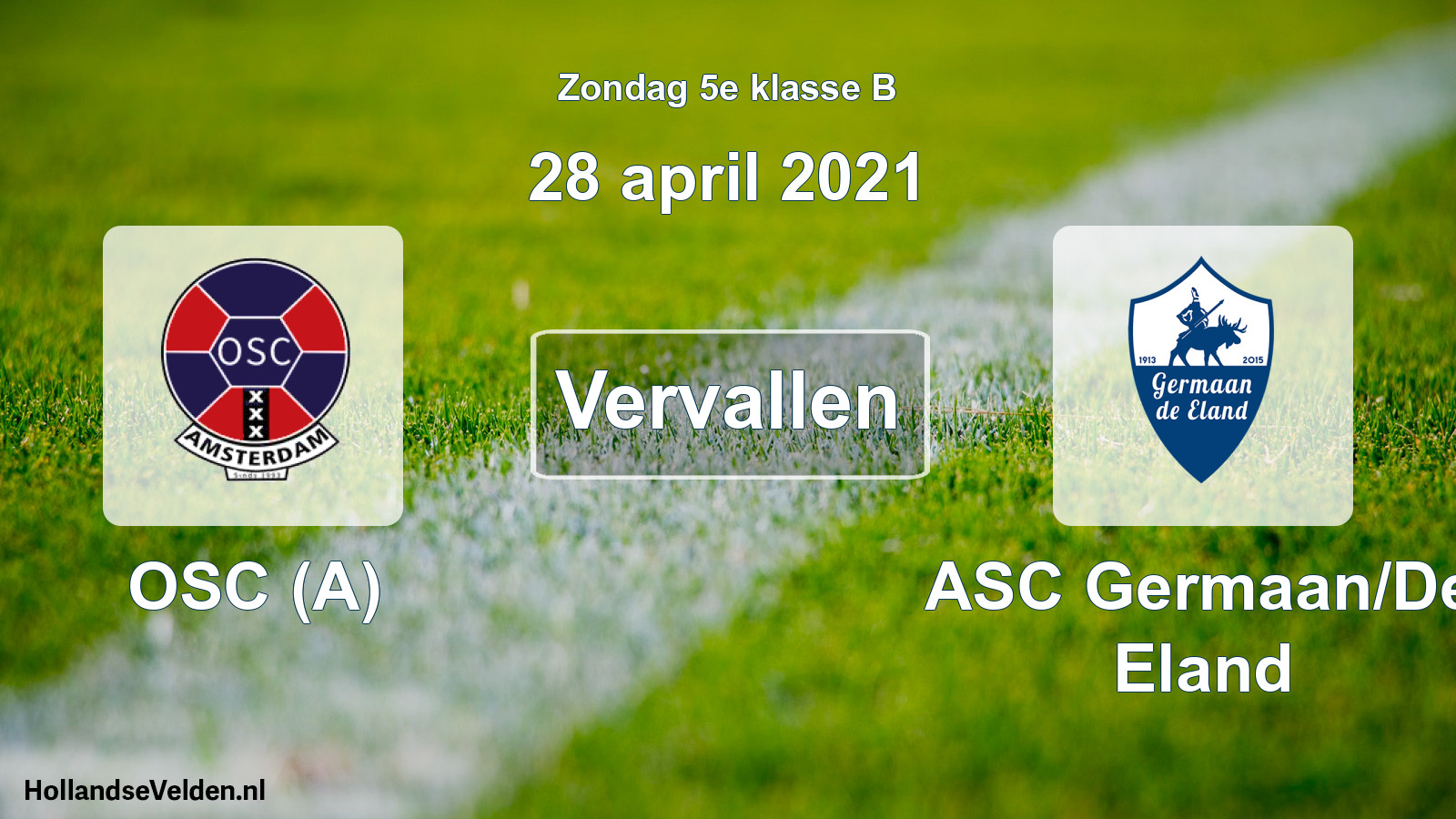 Scheduled Match: OSC (A) - ASC Germaan/De Eland (28 April 2021)
