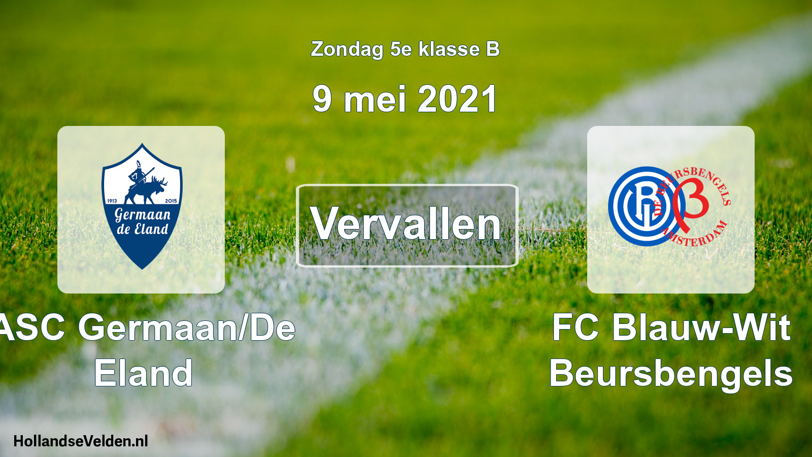 Scheduled Match: ASC Germaan/De Eland - FC Blauw-Wit Beursbengels (9 May 2021)