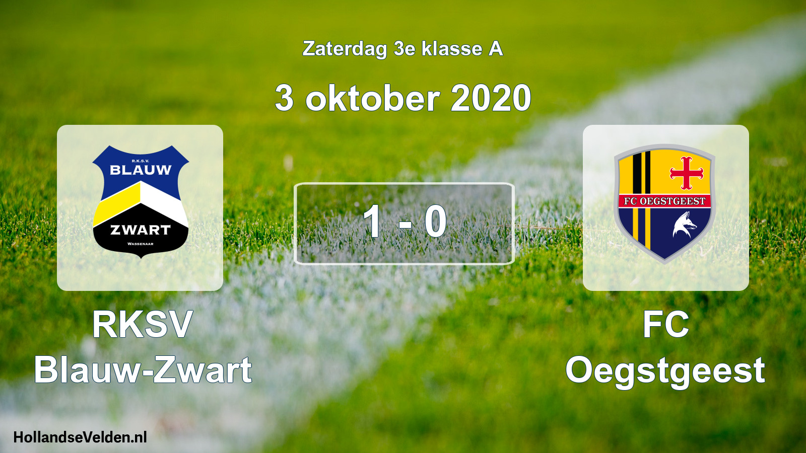Total number of matches played: RKSV Blauw-Zwart - FC Oegstgeest 1 - 0 (3 October 2020)