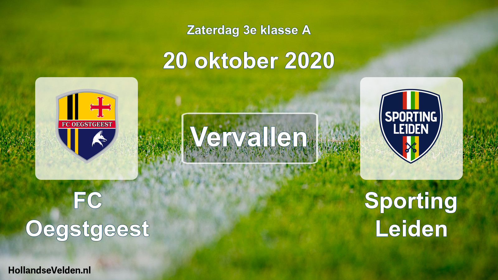 Scheduled Match: FC Oegstgeest - Sporting Leiden (20 October 2020)