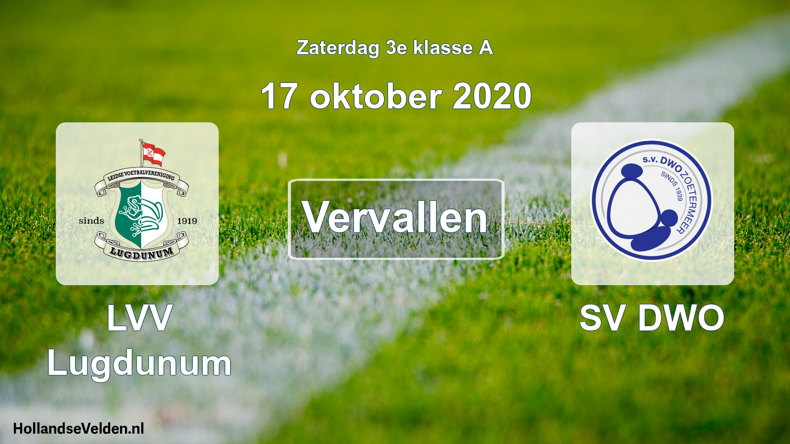 Scheduled Match: LVV Lugdunum - SV DWO (17 October 2020)
