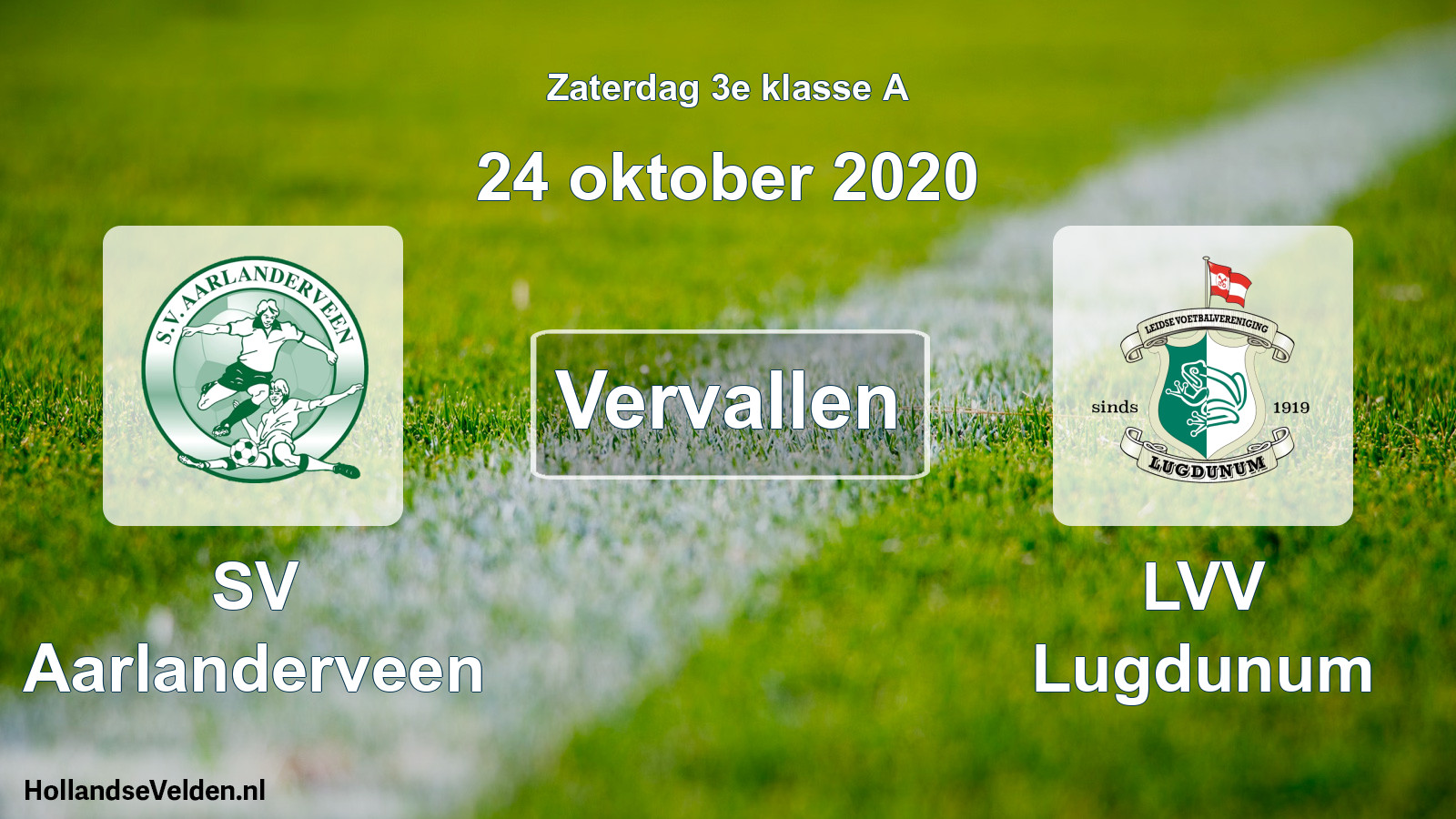 Scheduled Match: SV Aarlanderveen - LVV Lugdunum (24 October 2020)