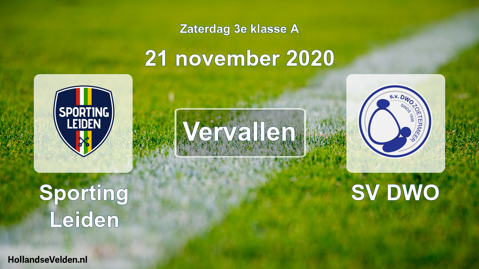 Scheduled Match: Sporting Leiden - SV DWO (21 November 2020)
