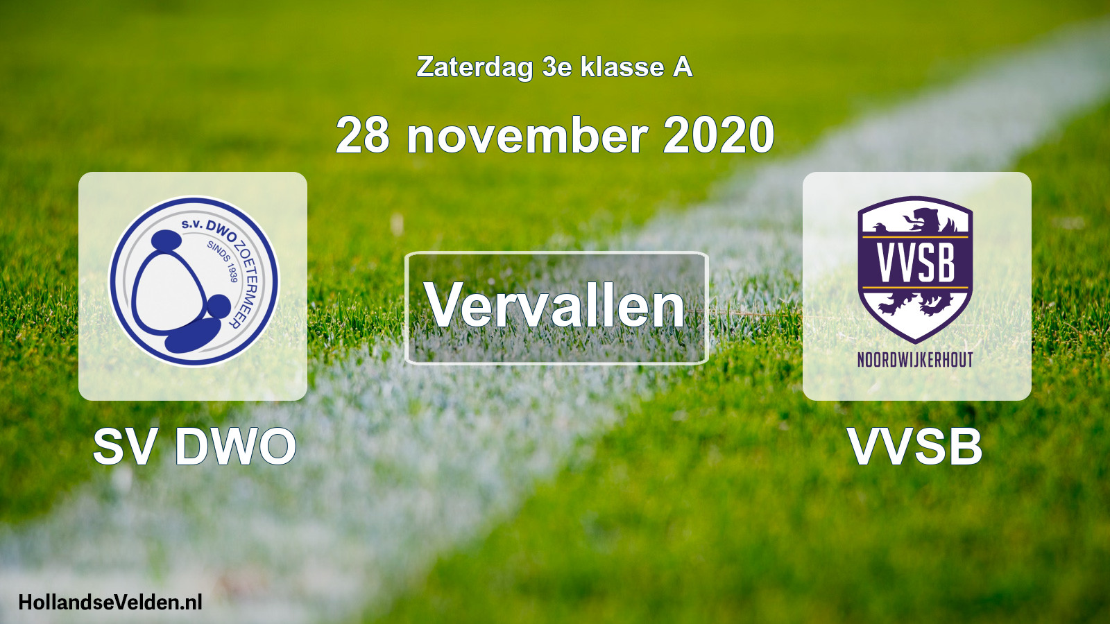 Scheduled Match: SV DWO - VVSB (28 November 2020)