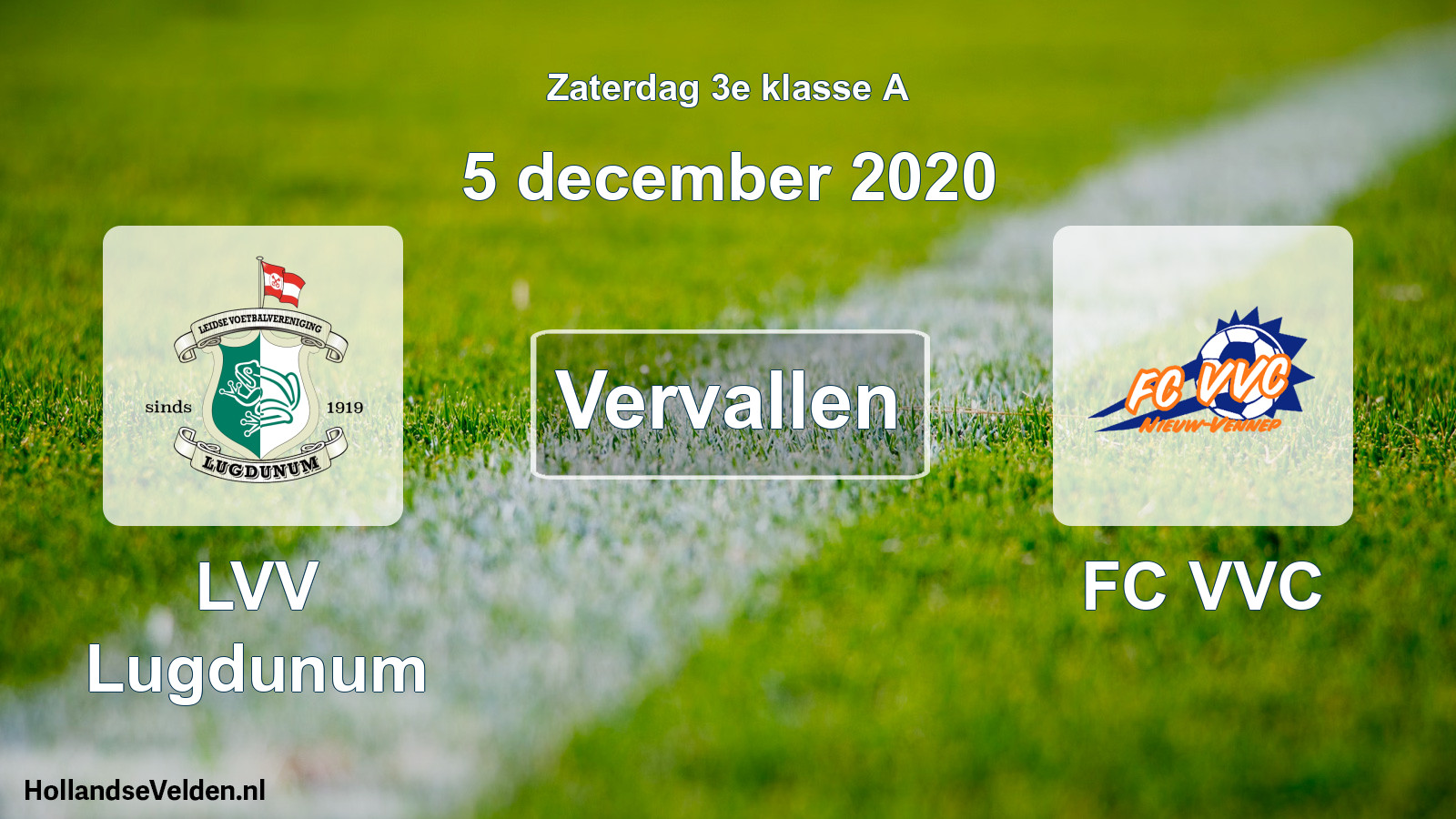 Scheduled Match: LVV Lugdunum - FC VVC (5 December 2020)