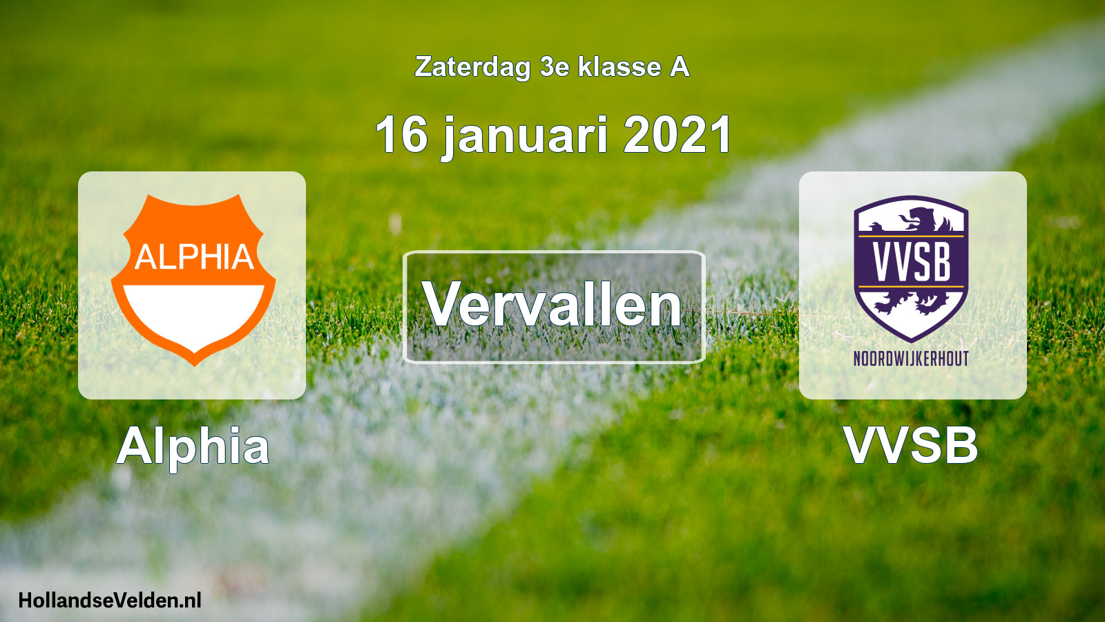 Scheduled Match: Alphia - VVSB (16 January 2021)