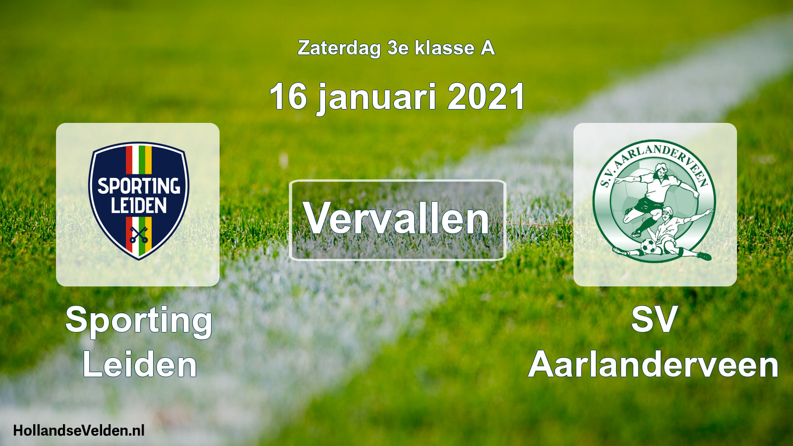 Scheduled Match: Sporting Leiden - SV Aarlanderveen (16 January 2021)