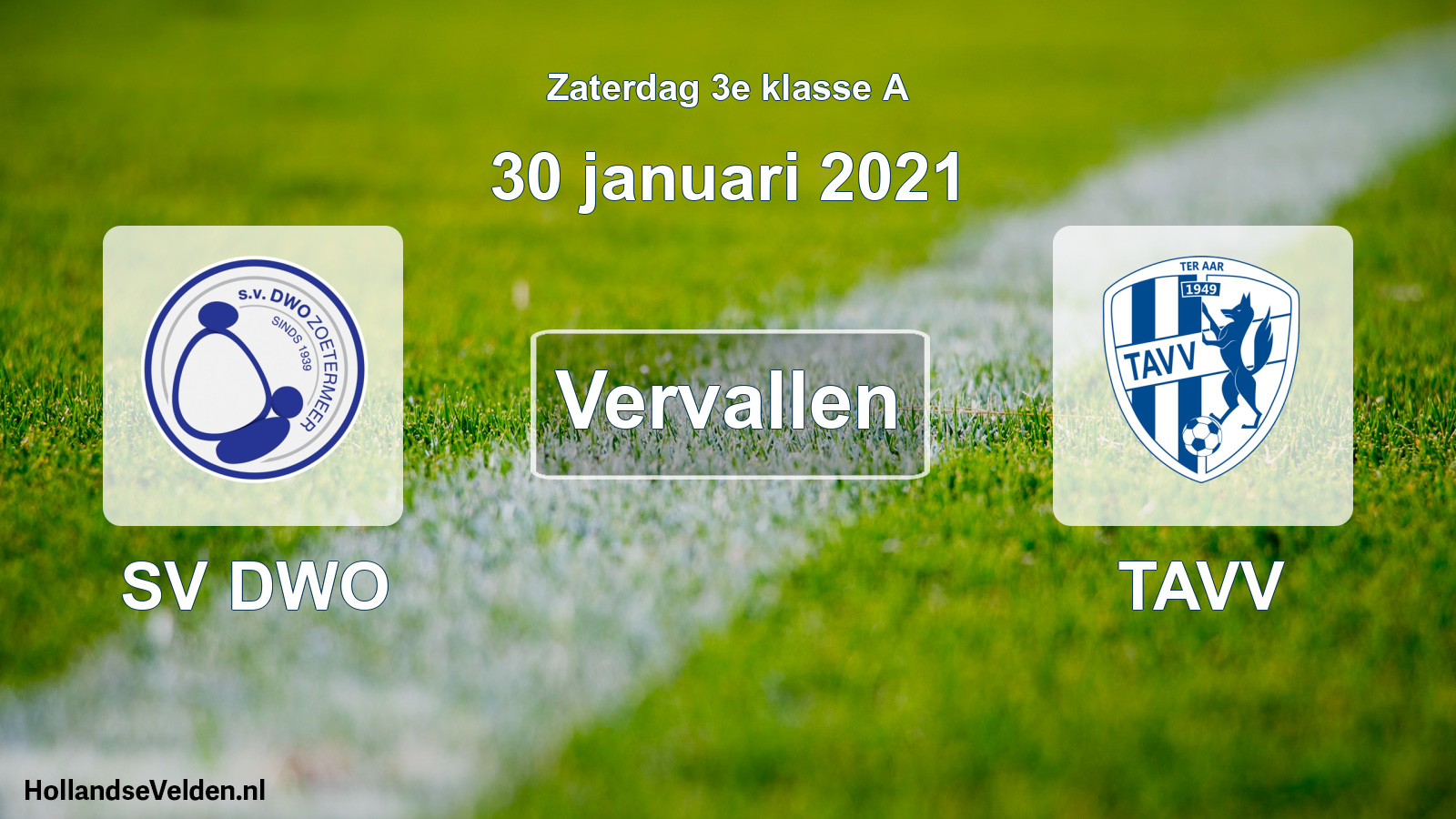 Scheduled Match: SV DWO - TAVV (30 January 2021)