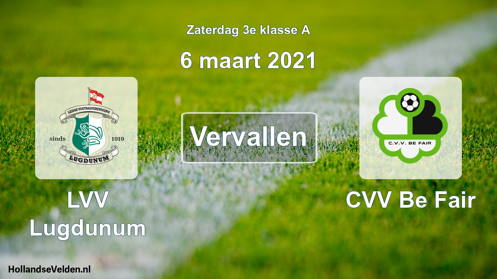 Scheduled Match: LVV Lugdunum - CVV Be Fair (6 March 2021)