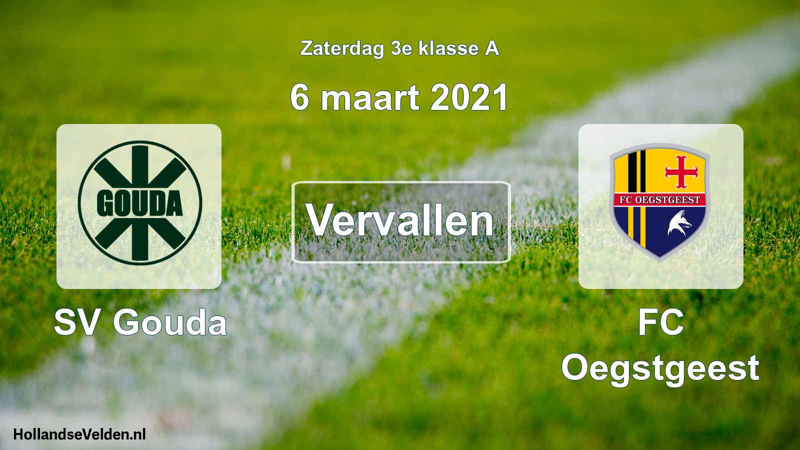 Scheduled Match: SV Gouda - FC Oegstgeest (6 March 2021)