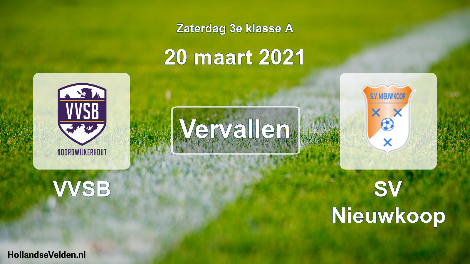 Scheduled Match: VVSB - SV Nieuwkoop (20 March 2021)