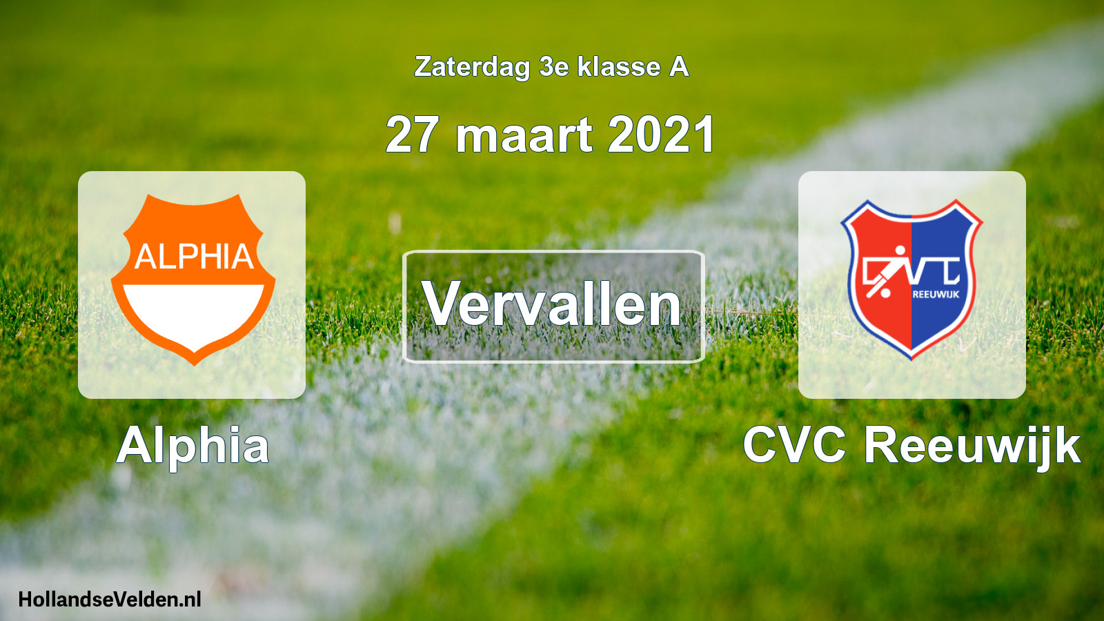 Scheduled Match: Alphia - CVC Reeuwijk (27 March 2021)