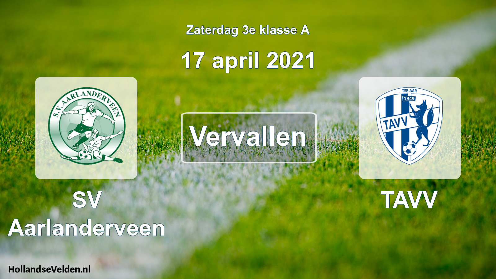 Scheduled Match: SV Aarlanderveen - TAVV (17 April 2021)