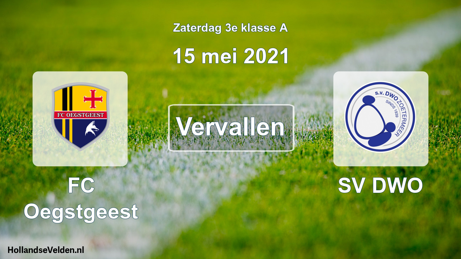 Scheduled Match: FC Oegstgeest - SV DWO (15 May 2021)