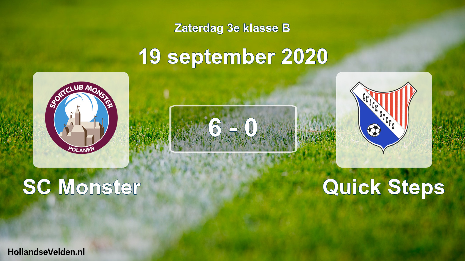 Total number of matches played: SC Monster - Quick Steps 6 - 0 (19 September 2020)