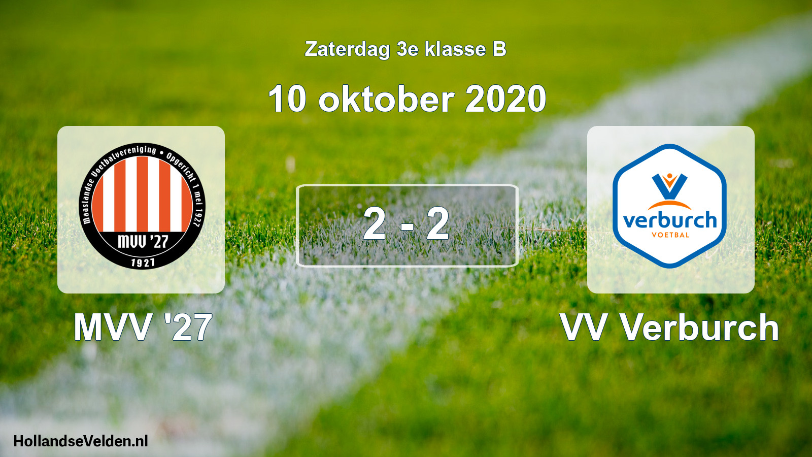 Total number of matches played: MVV '27 - VV Verburch 2 - 2 (10 October 2020)