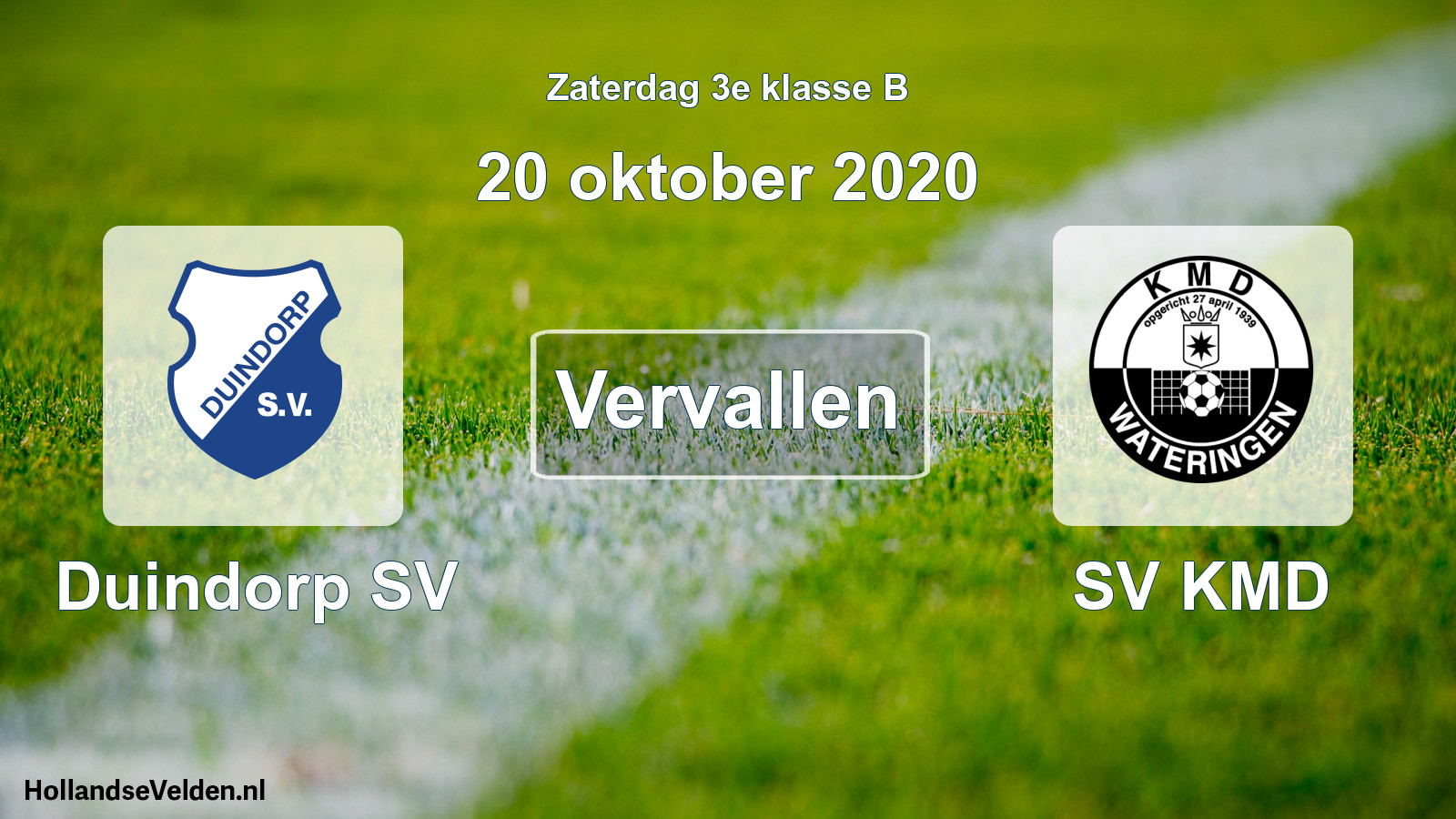 Scheduled Match: Duindorp SV - SV KMD (20 October 2020)