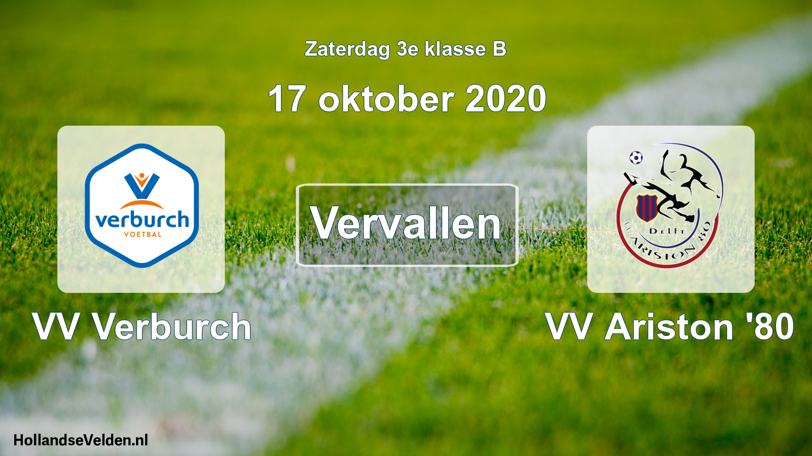 Scheduled Match: VV Verburch - VV Ariston '80 (17 October 2020)