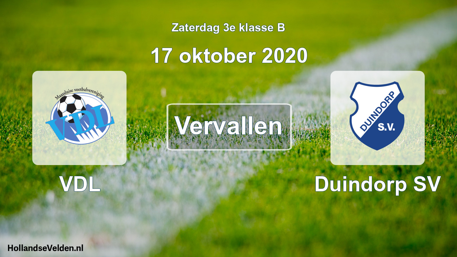Scheduled Match: VDL - Duindorp SV (17 October 2020)