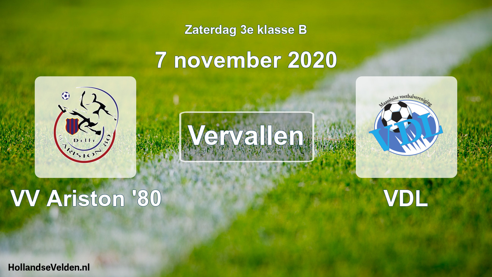 Scheduled Match: VV Ariston '80 - VDL (7 November 2020)