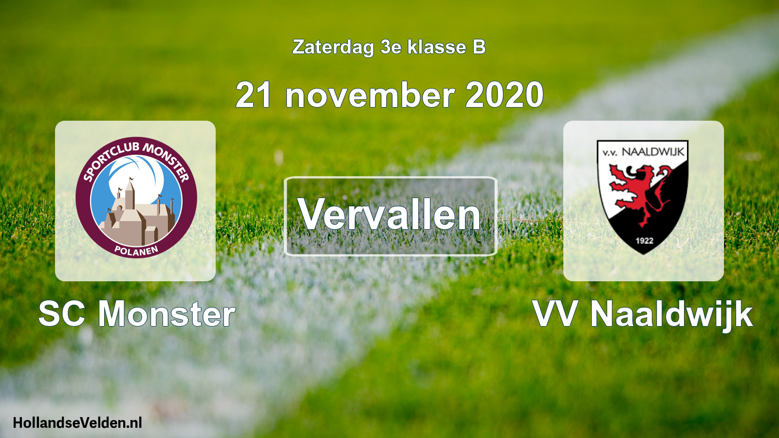 Scheduled Match: SC Monster - VV Naaldwijk (21 November 2020)