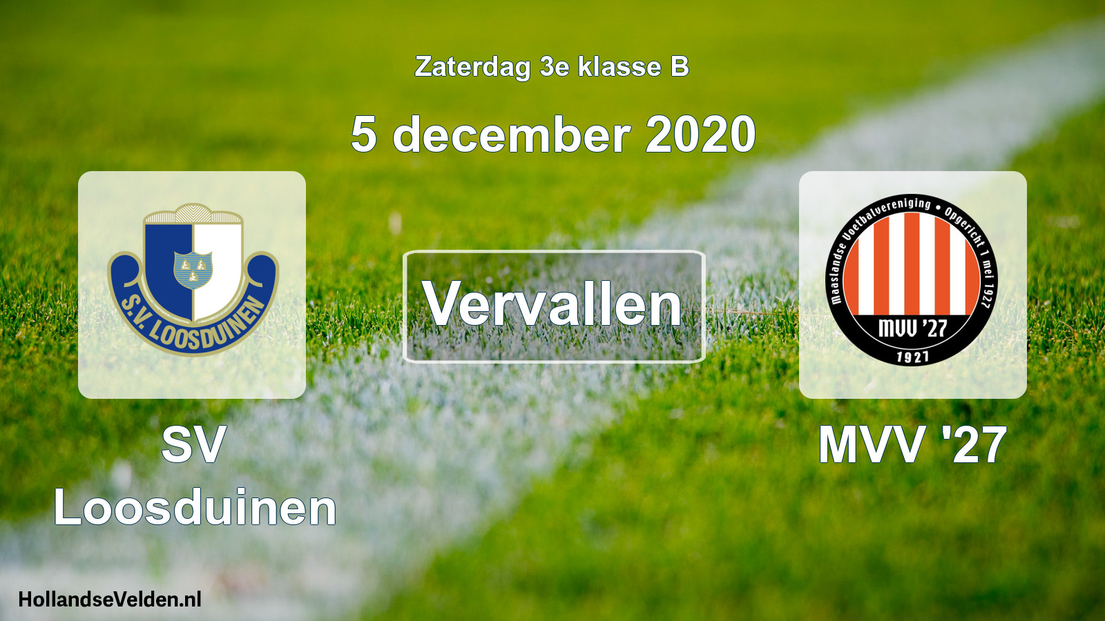 Scheduled Match: SV Loosduinen - MVV '27 (5 December 2020)