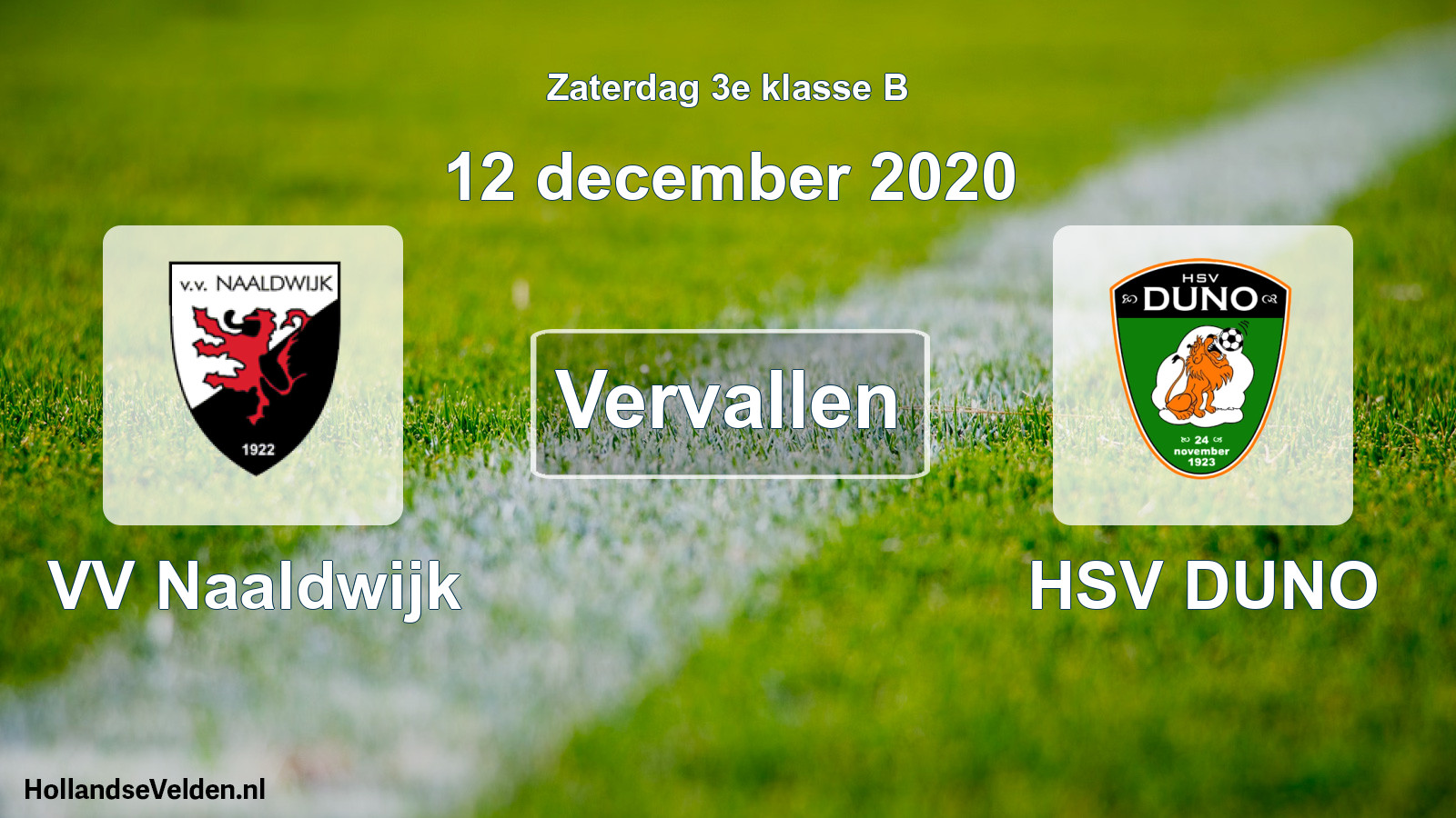 Scheduled Match: VV Naaldwijk - HSV DUNO (12 December 2020)