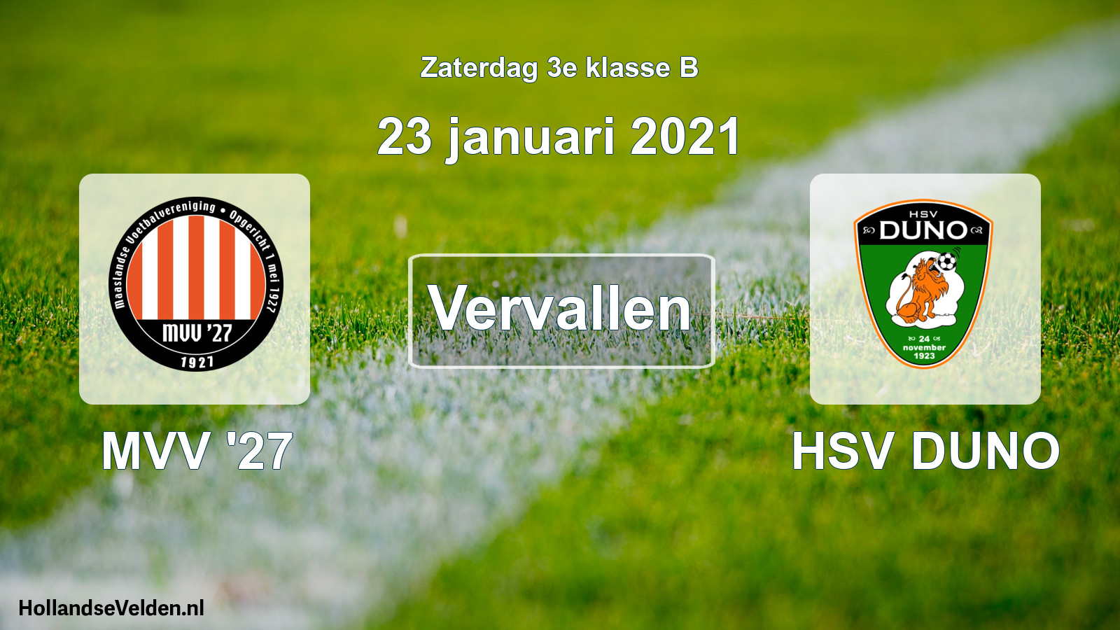 Scheduled Match: MVV '27 - HSV DUNO (23 January 2021)