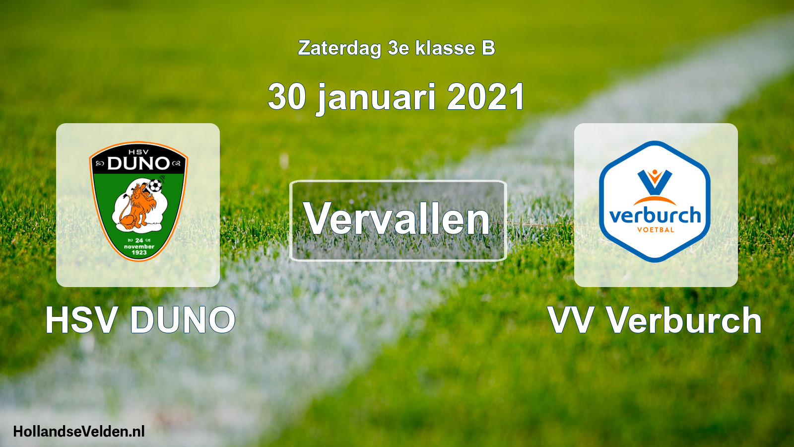 Scheduled Match: HSV DUNO - VV Verburch (30 January 2021)