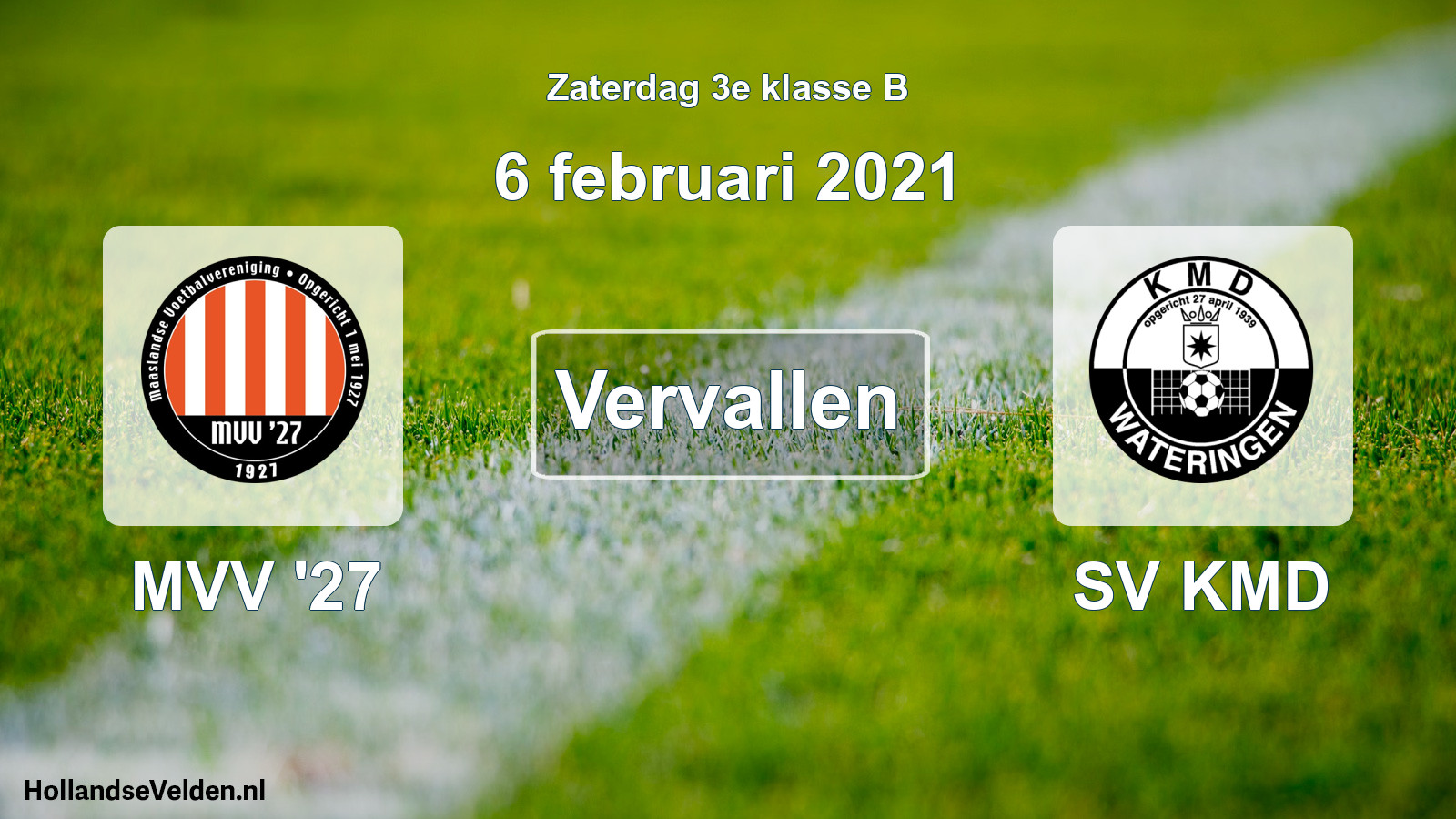 Scheduled Match: MVV '27 - SV KMD (6 February 2021)