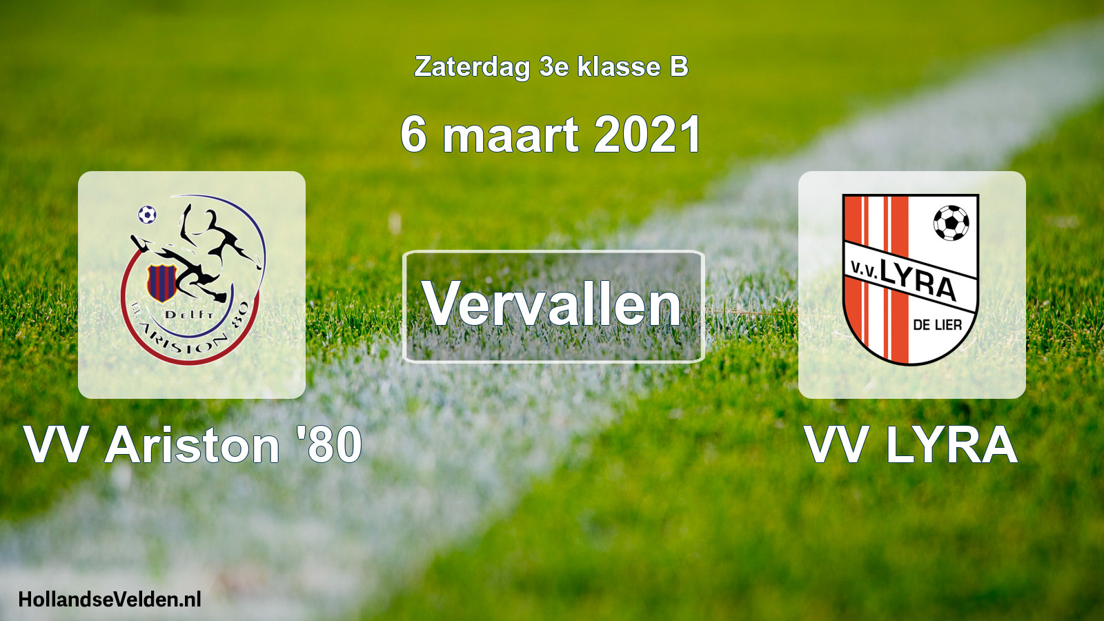 Scheduled Match: VV Ariston '80 - VV LYRA (6 March 2021)