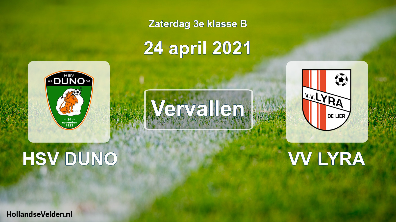 Scheduled Match: HSV DUNO - VV LYRA (24 April 2021)