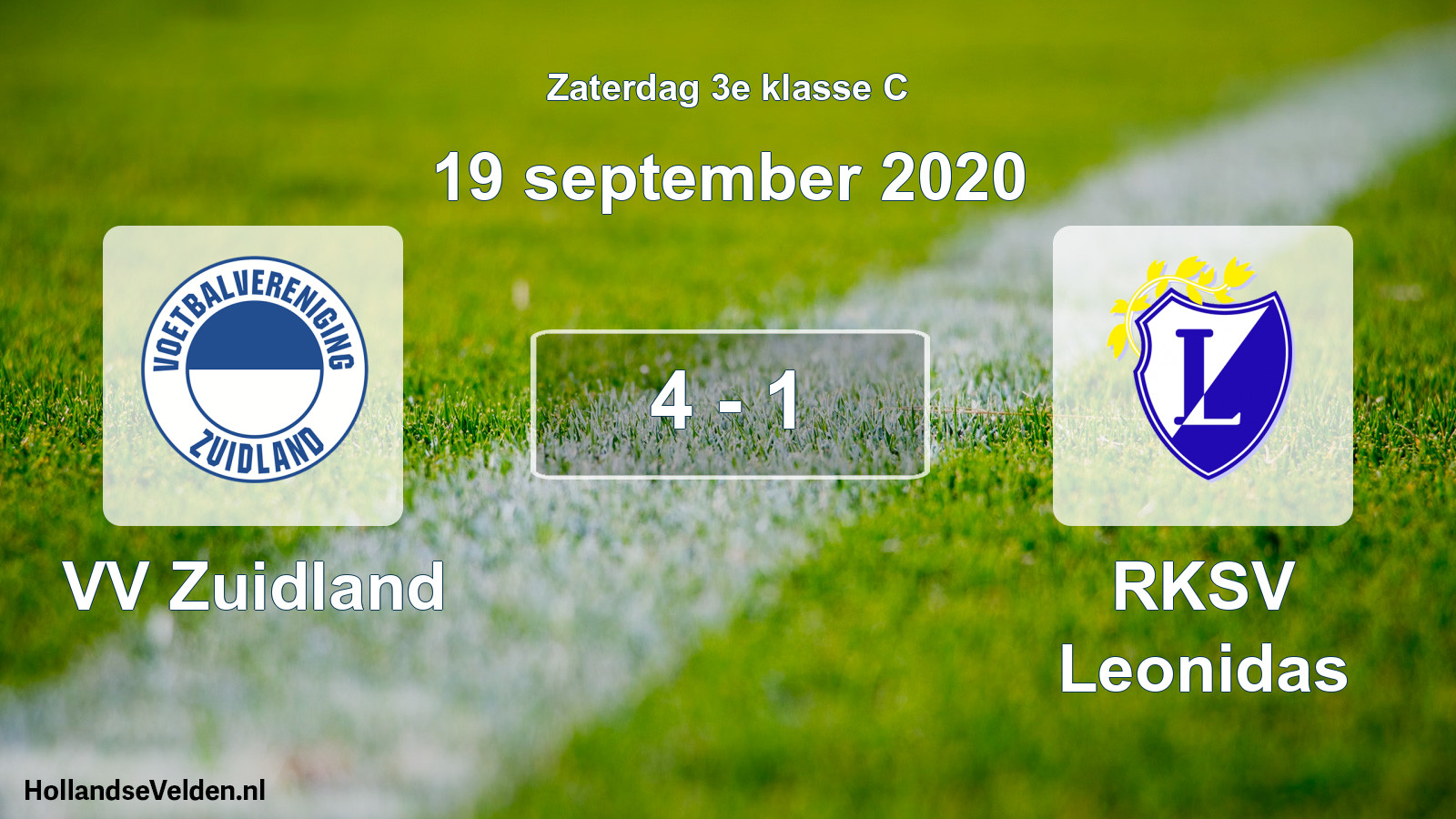 Total number of matches played: VV Zuidland - RKSV Leonidas 4 - 1 (19 September 2020)