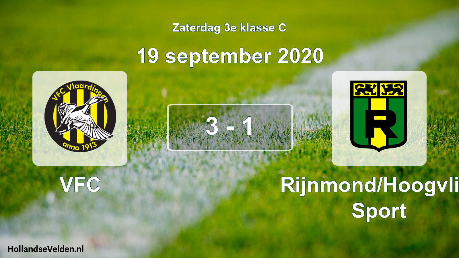 Total number of matches played: VFC - Rijnmond/Hoogvliet Sport 3 - 1 (19 September 2020)