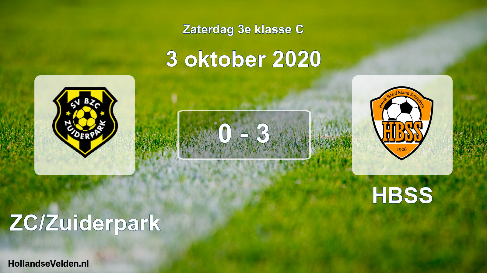 Total number of matches played: BZC/Zuiderpark - HBSS 0 - 3 (3 October 2020)
