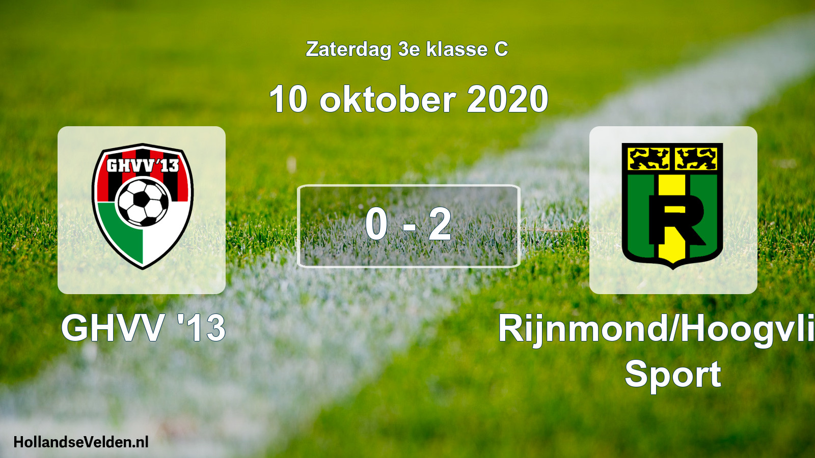 Total number of matches played: GHVV '13 - Rijnmond/Hoogvliet Sport 0 - 2 (10 October 2020)