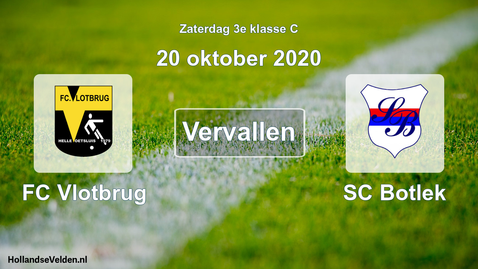 Scheduled Match: FC Vlotbrug - SC Botlek (20 October 2020)