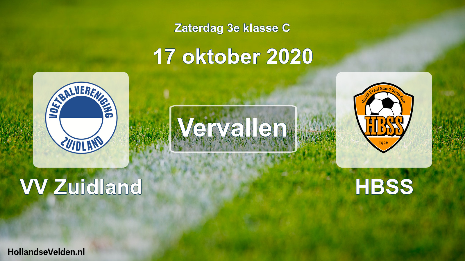 Scheduled Match: VV Zuidland - HBSS (17 October 2020)