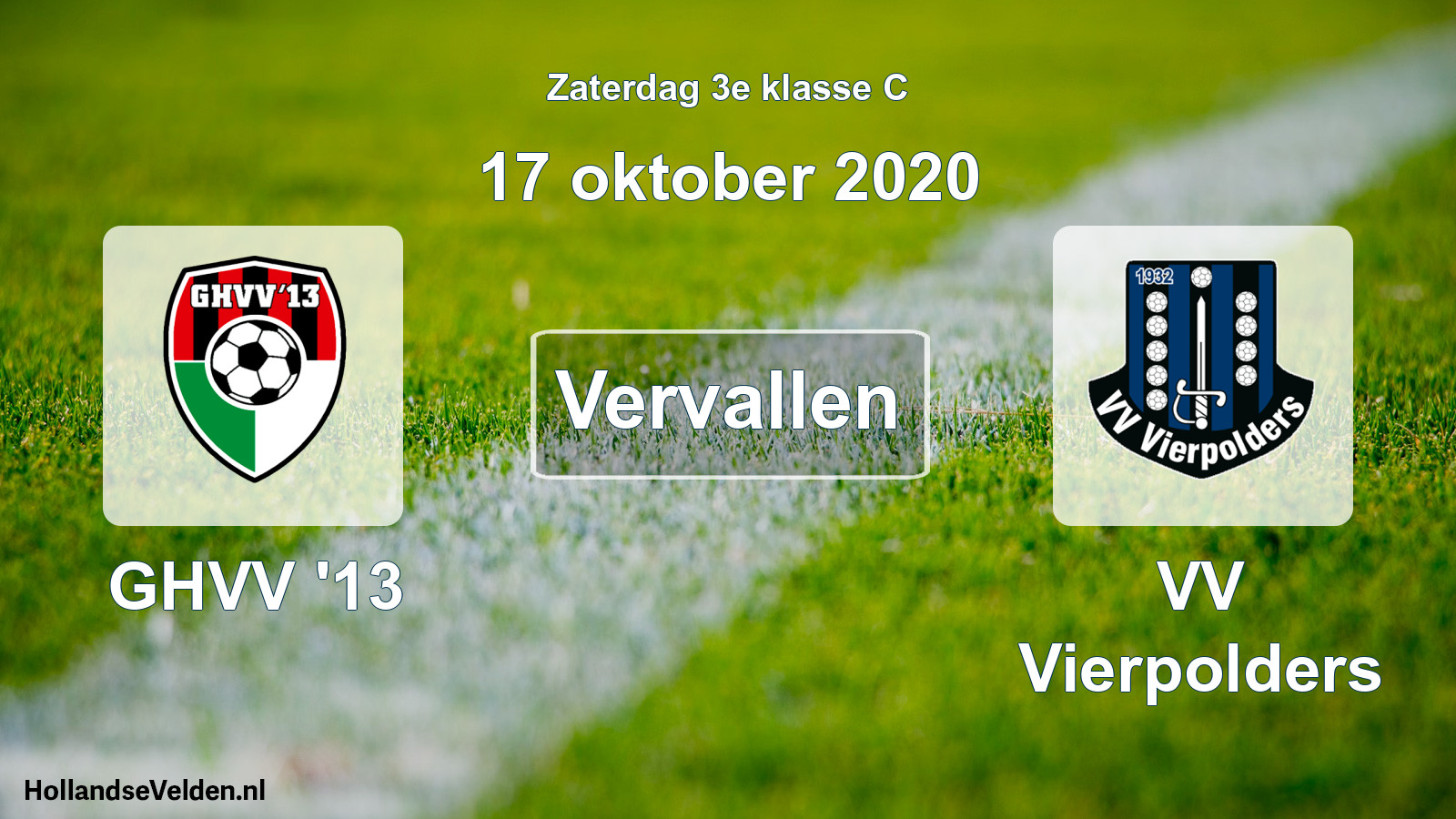 Scheduled Match: GHVV '13 - VV Vierpolders (17 October 2020)