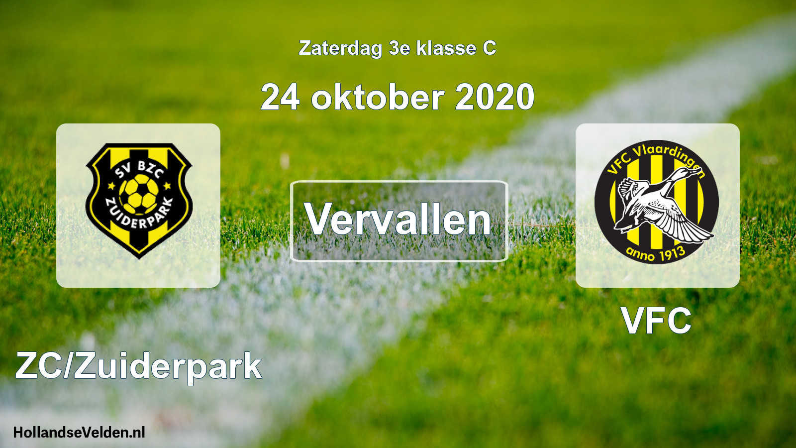 Scheduled Match: BZC/Zuiderpark - VFC (24 October 2020)