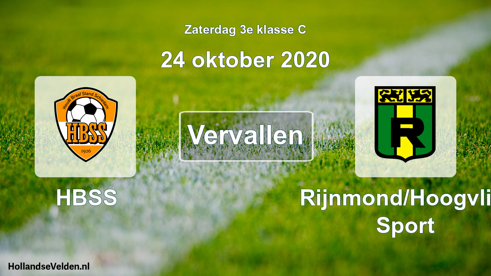 Scheduled Match: HBSS - Rijnmond/Hoogvliet Sport (24 October 2020)