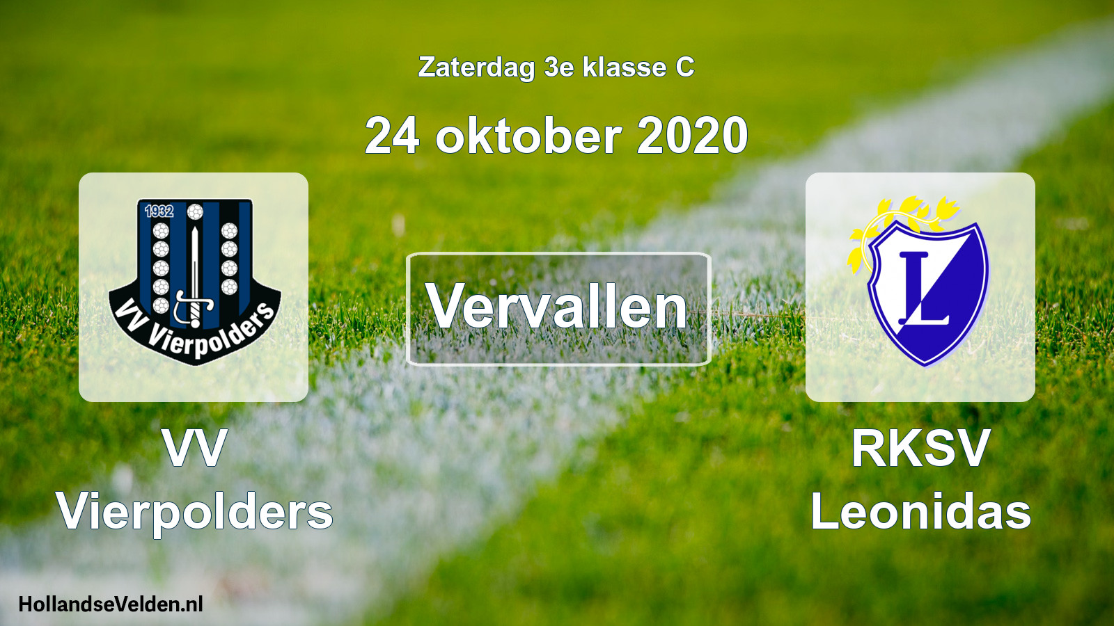 Scheduled Match: VV Vierpolders - RKSV Leonidas (24 October 2020)
