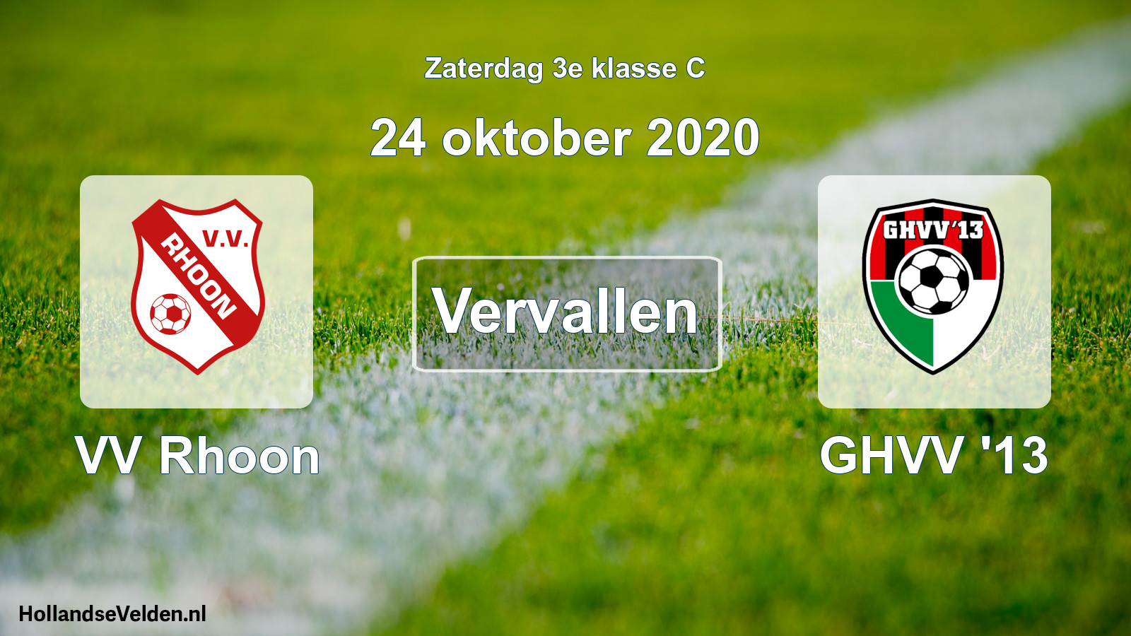 Scheduled Match: VV Rhoon - GHVV '13 (24 October 2020)