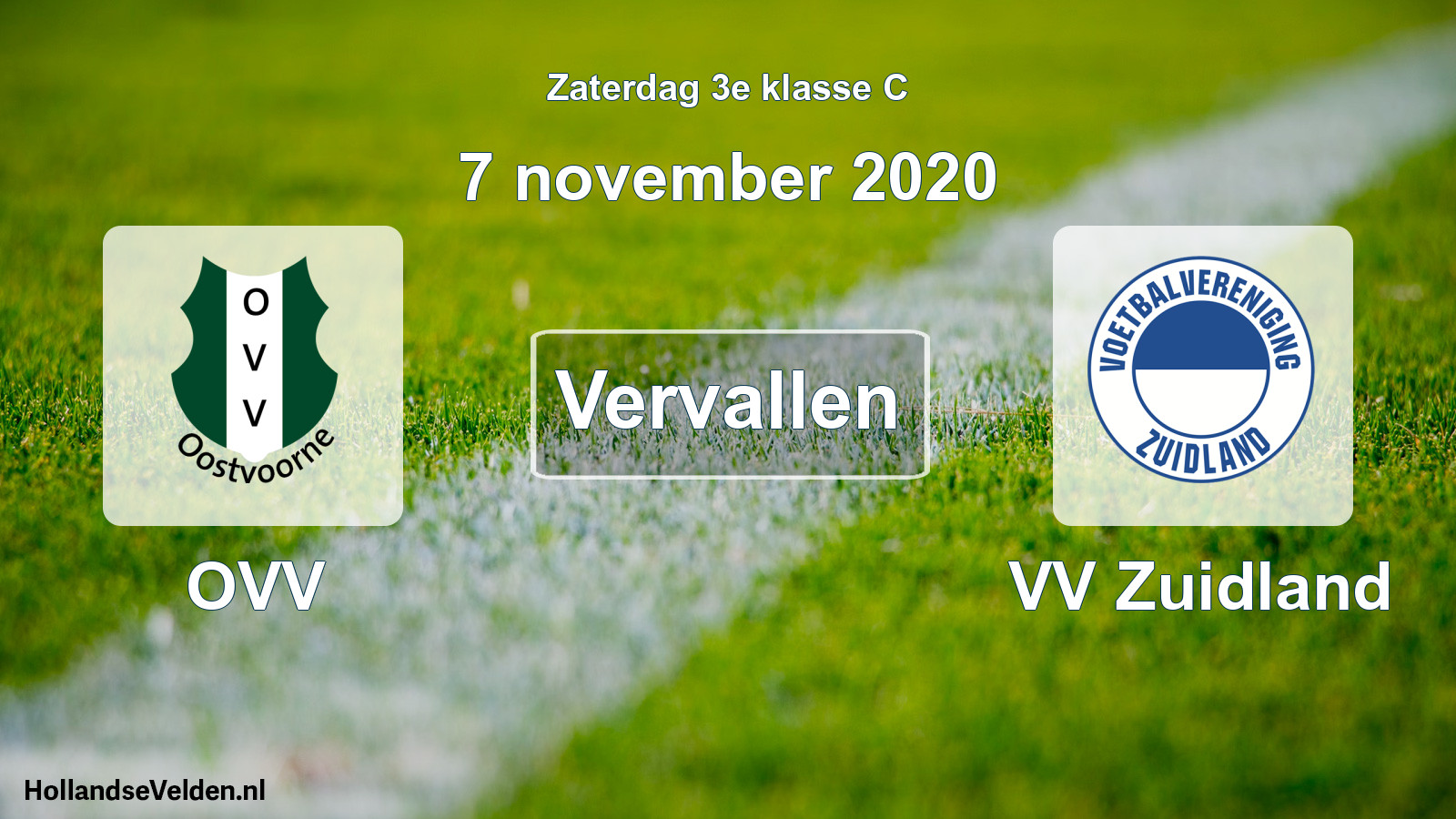 Scheduled Match: OVV - VV Zuidland (7 November 2020)