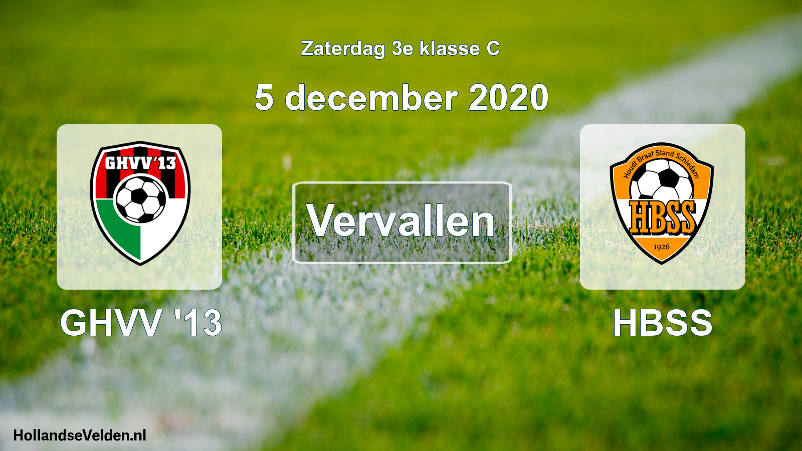 Scheduled Match: GHVV '13 - HBSS (5 December 2020)