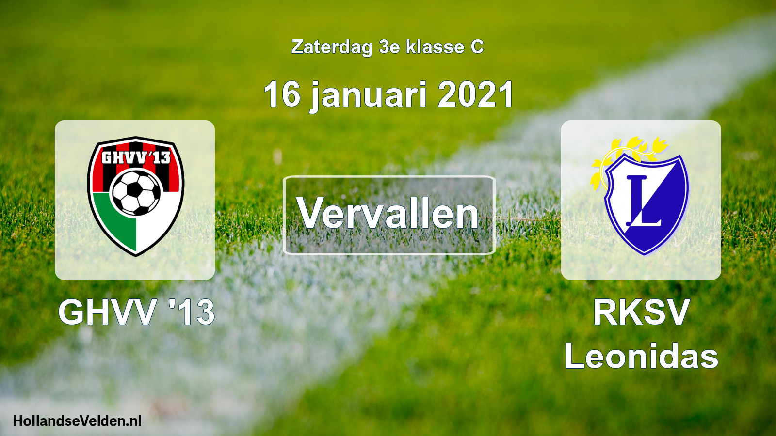 Scheduled Match: GHVV '13 - RKSV Leonidas (16 January 2021)