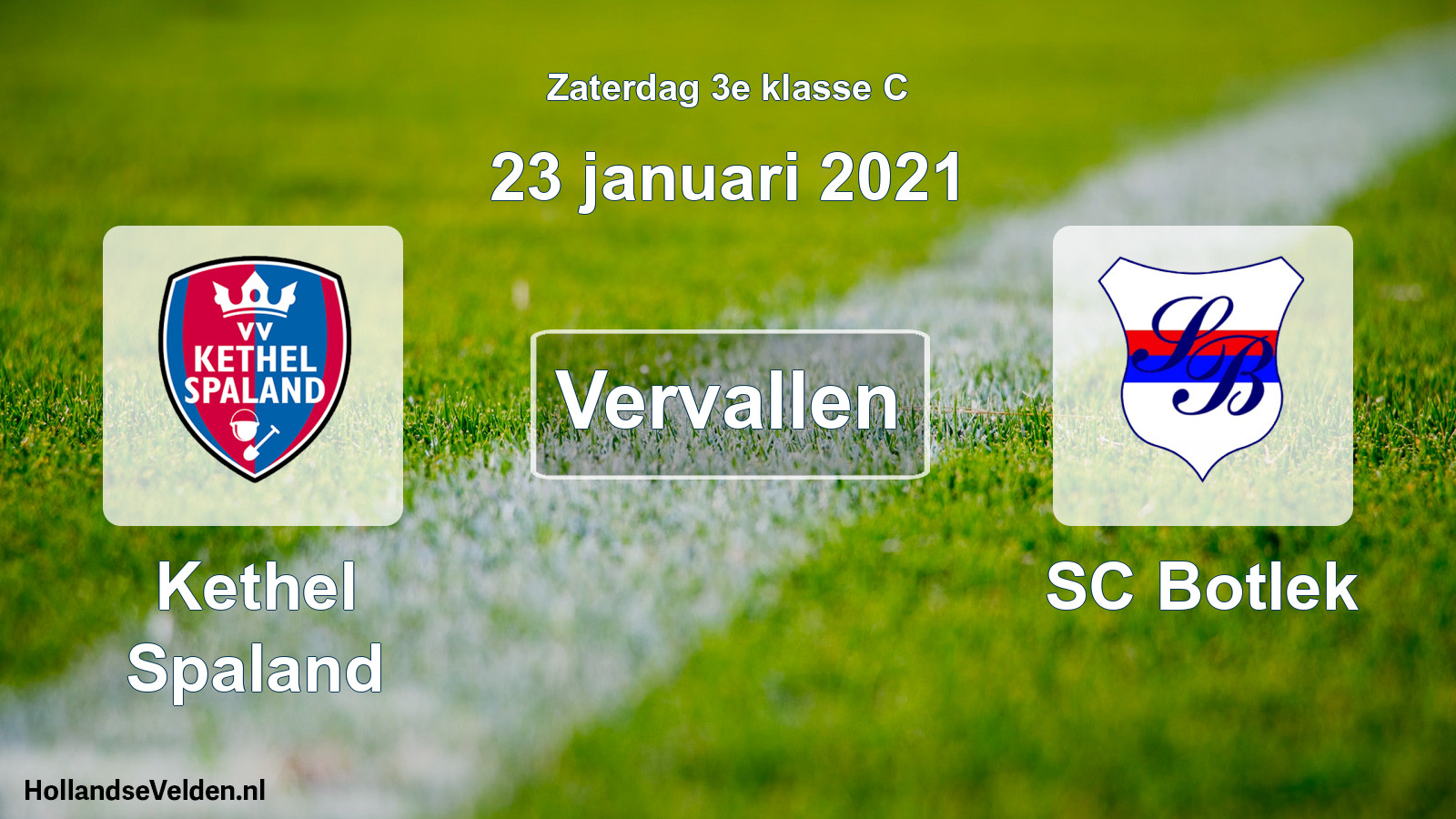 Scheduled Match: Kethel Spaland - SC Botlek (23 January 2021)
